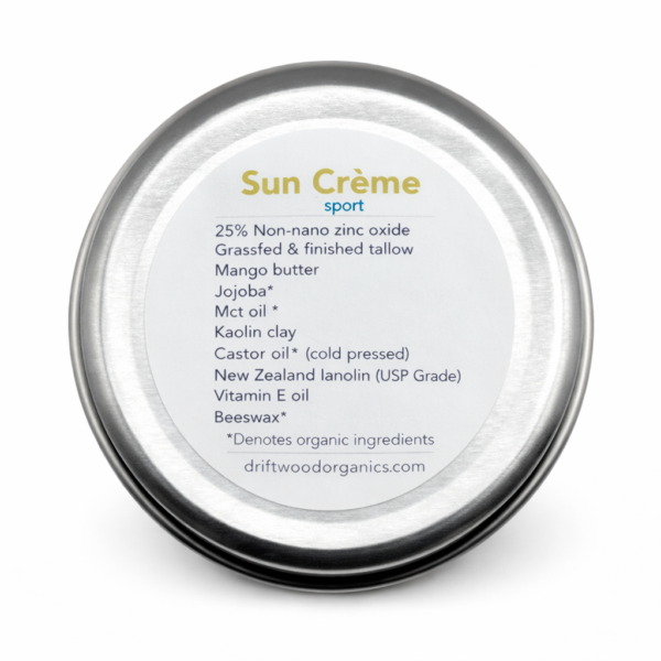 Sun_Creme_Sport_Product shot rear Sun Creme Sport Ingredients